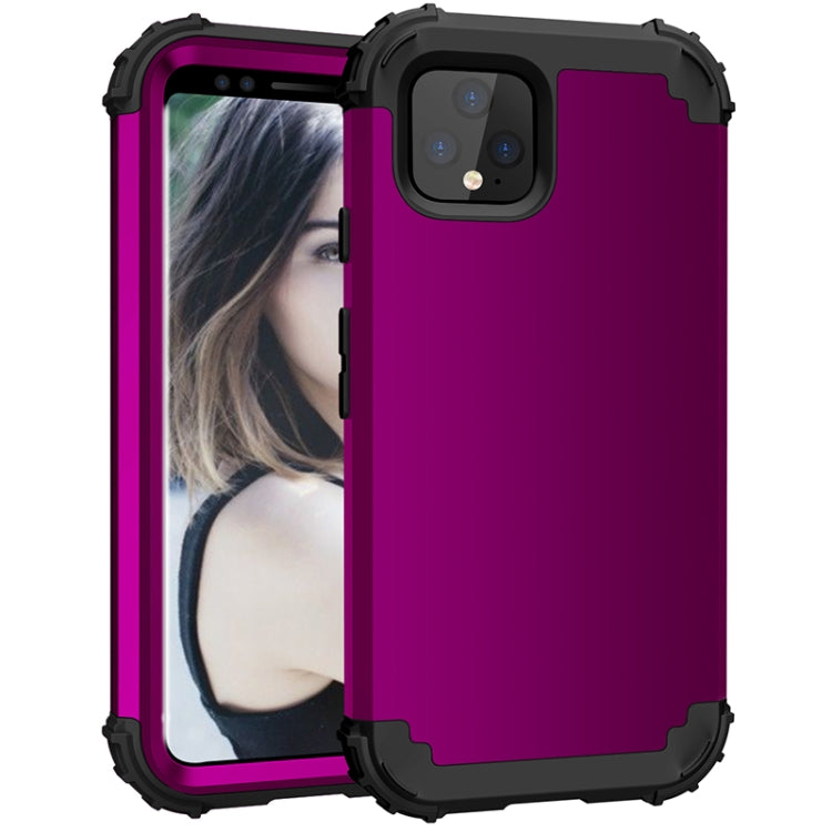 For Google Pixel 4 3 in 1 Shockproof PC + Silicone Protective Case