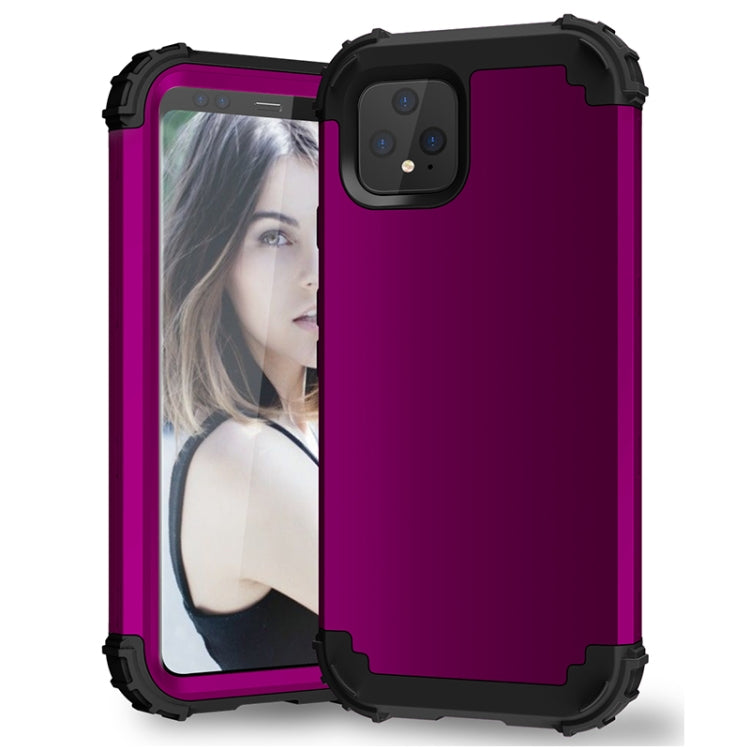 For Google Pixel 4 3 in 1 Shockproof PC + Silicone Protective Case