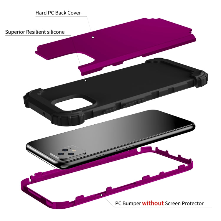 For Google Pixel 4 3 in 1 Shockproof PC + Silicone Protective Case
