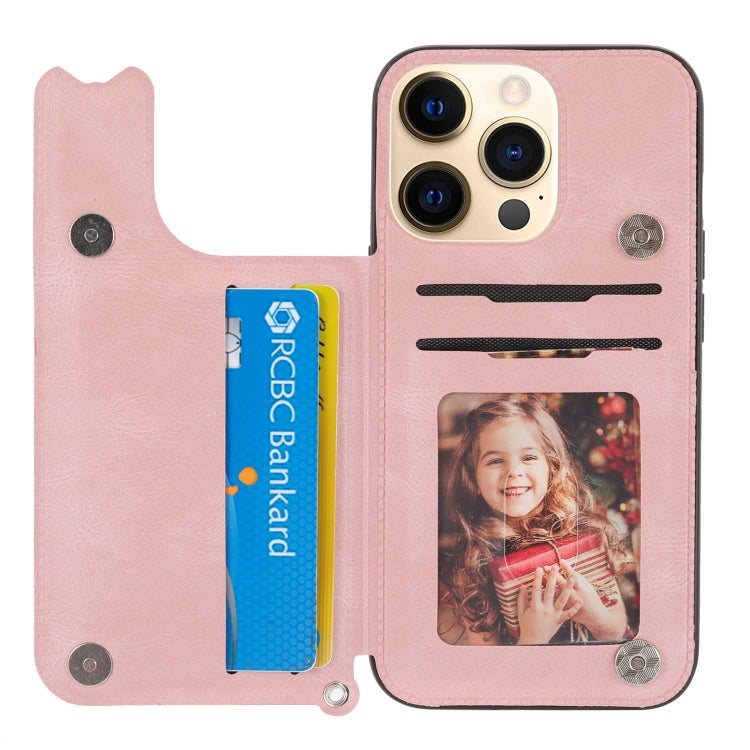 For iPhone 13 Pro Mandala Embossed PU + TPU Case with Holder & Card Slots & Photo Frame & Hand Strap