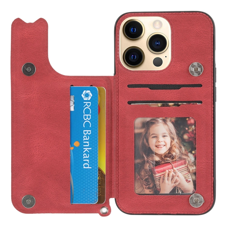 For iPhone 13 Pro Max Mandala Embossed PU + TPU Case with Holder & Card Slots & Photo Frame & Hand Strap