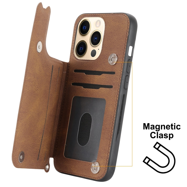 For iPhone 13 Pro Max Mandala Embossed PU + TPU Case with Holder & Card Slots & Photo Frame & Hand Strap