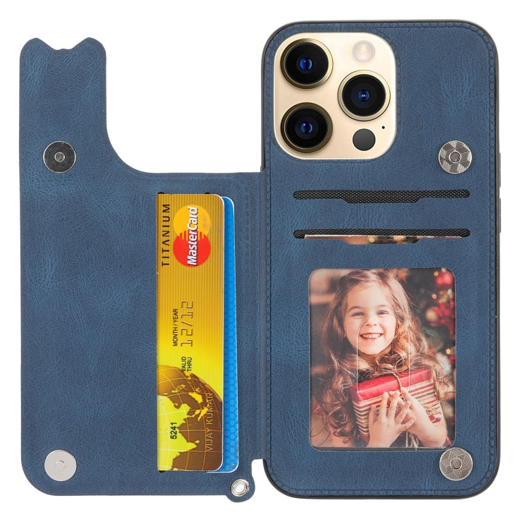 For iPhone 13 Pro Max Mandala Embossed PU + TPU Case with Holder & Card Slots & Photo Frame & Hand Strap