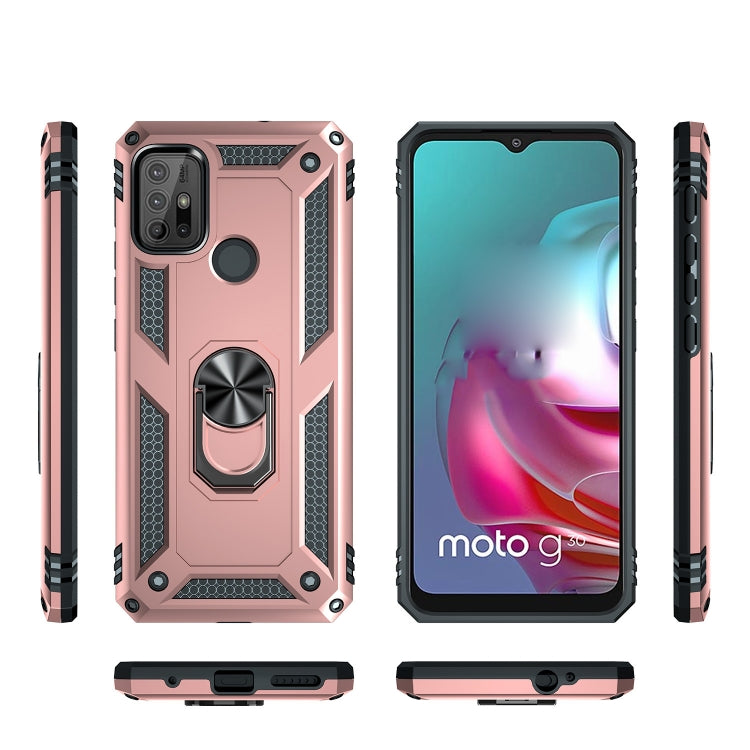 For Motorola Moto G30 / G10 Shockproof TPU + PC Protective Case with 360 Degree Rotating Holder