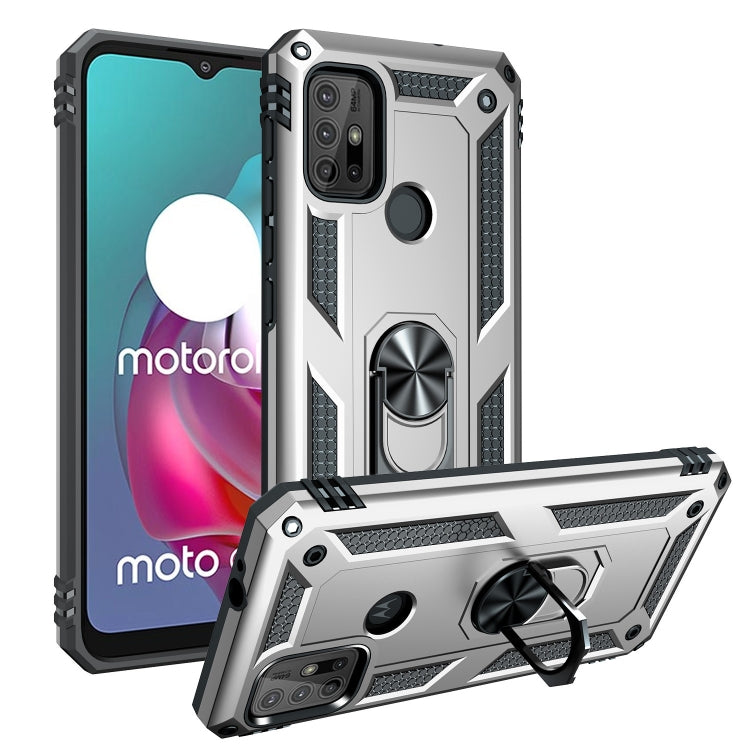 For Motorola Moto G30 / G10 Shockproof TPU + PC Protective Case with 360 Degree Rotating Holder