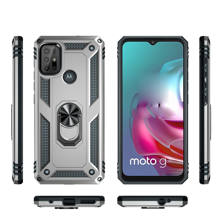 For Motorola Moto G30 / G10 Shockproof TPU + PC Protective Case with 360 Degree Rotating Holder
