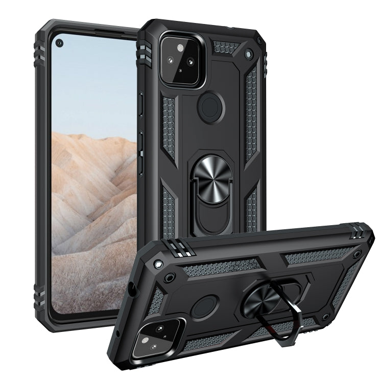 For Google Pixel 5a 5G Shockproof TPU + PC Protective Case with 360 Degree Rotating Holder