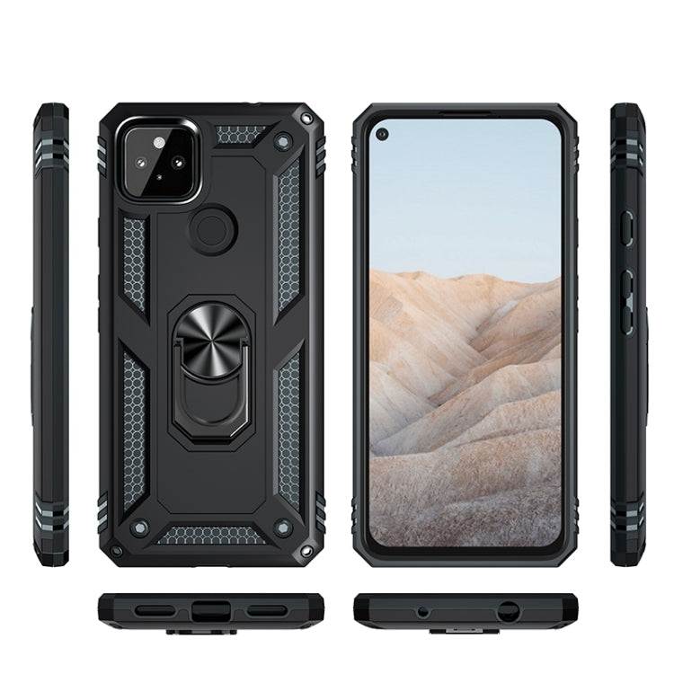 For Google Pixel 5a 5G Shockproof TPU + PC Protective Case with 360 Degree Rotating Holder