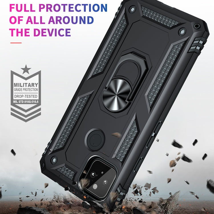 For Google Pixel 5a 5G Shockproof TPU + PC Protective Case with 360 Degree Rotating Holder