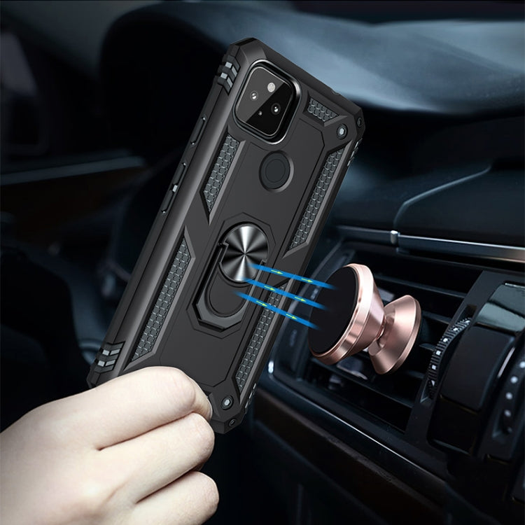 For Google Pixel 5a 5G Shockproof TPU + PC Protective Case with 360 Degree Rotating Holder