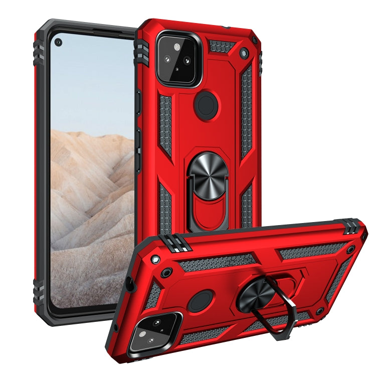 For Google Pixel 5a 5G Shockproof TPU + PC Protective Case with 360 Degree Rotating Holder