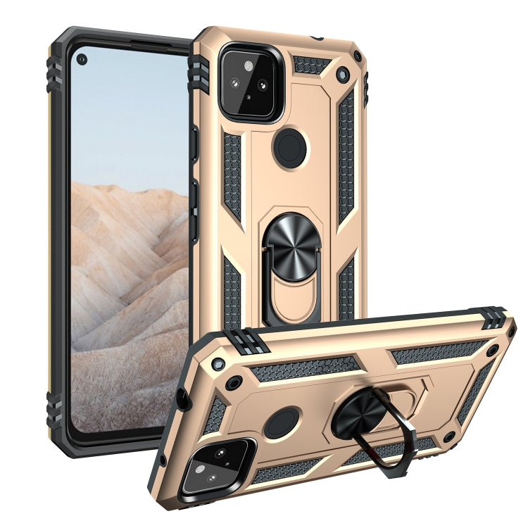 For Google Pixel 5a 5G Shockproof TPU + PC Protective Case with 360 Degree Rotating Holder