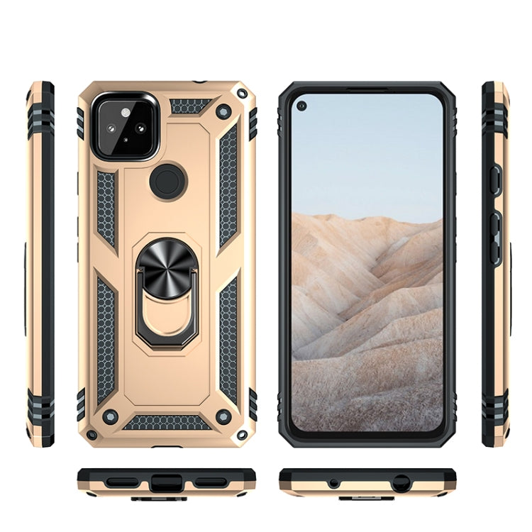 For Google Pixel 5a 5G Shockproof TPU + PC Protective Case with 360 Degree Rotating Holder