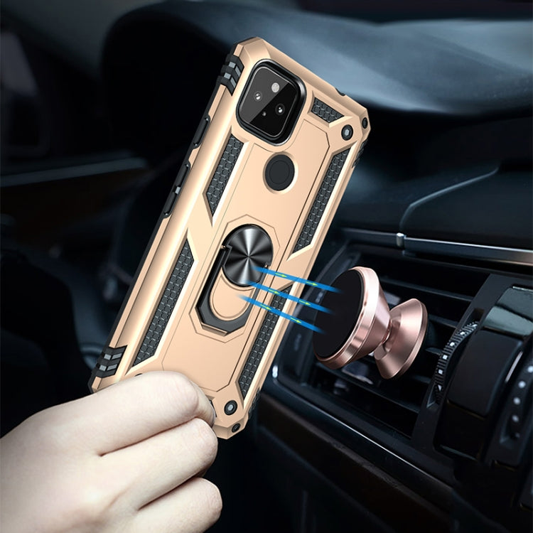 For Google Pixel 5a 5G Shockproof TPU + PC Protective Case with 360 Degree Rotating Holder