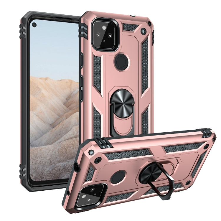 For Google Pixel 5a 5G Shockproof TPU + PC Protective Case with 360 Degree Rotating Holder