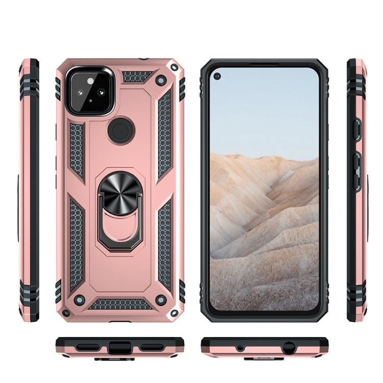 For Google Pixel 5a 5G Shockproof TPU + PC Protective Case with 360 Degree Rotating Holder