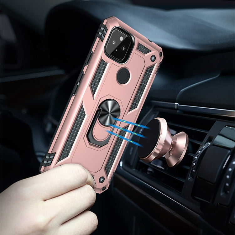 For Google Pixel 5a 5G Shockproof TPU + PC Protective Case with 360 Degree Rotating Holder
