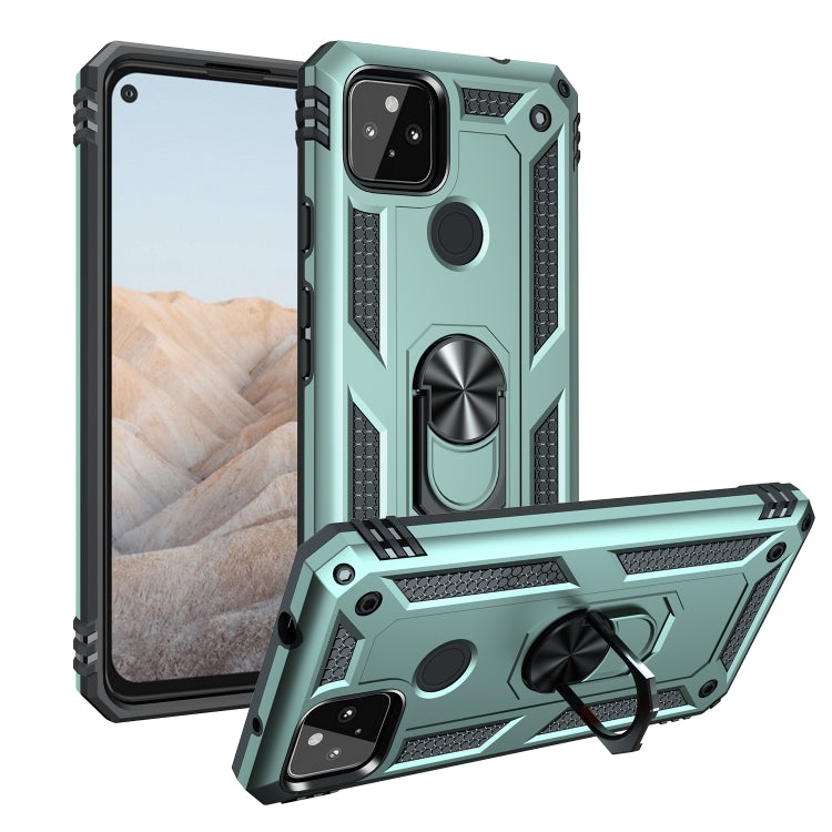 For Google Pixel 5a 5G Shockproof TPU + PC Protective Case with 360 Degree Rotating Holder