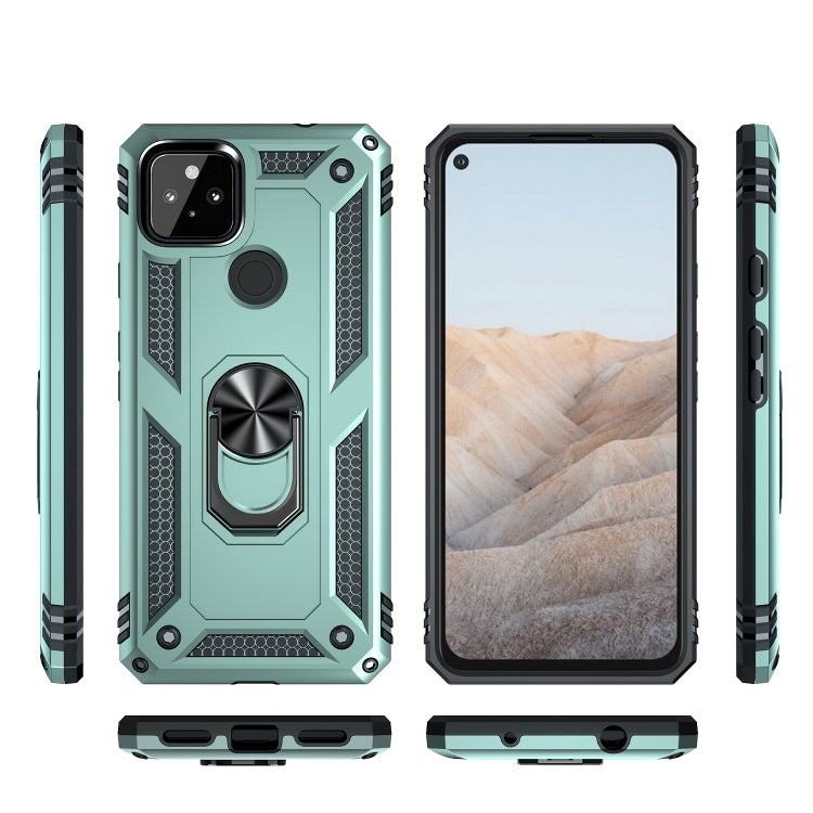 For Google Pixel 5a 5G Shockproof TPU + PC Protective Case with 360 Degree Rotating Holder
