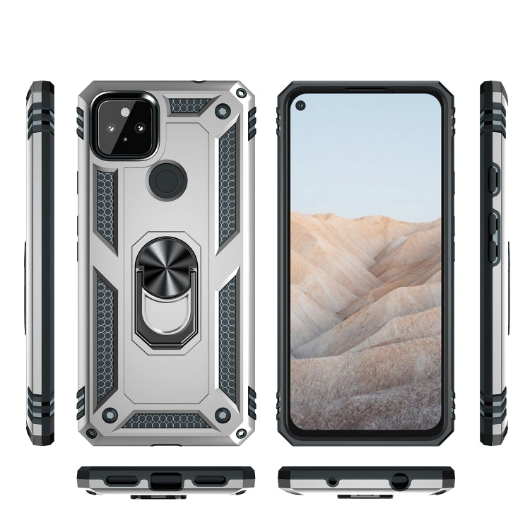 For Google Pixel 5a 5G Shockproof TPU + PC Protective Case with 360 Degree Rotating Holder