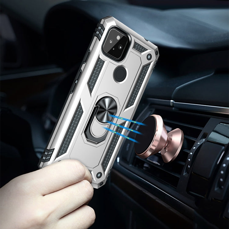 For Google Pixel 5a 5G Shockproof TPU + PC Protective Case with 360 Degree Rotating Holder