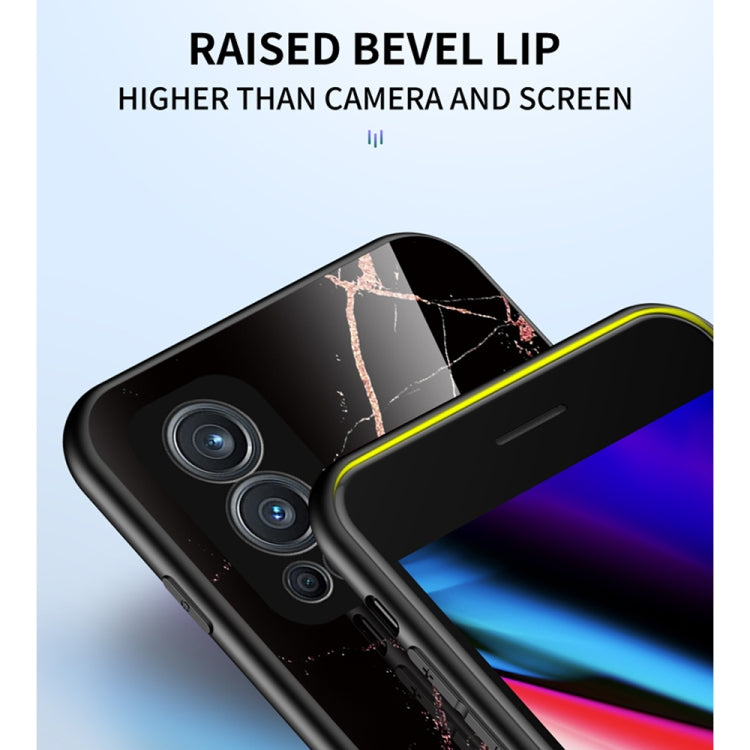 For OnePlus Nord 2 5G Marble Pattern Glass + TPU Protective Case