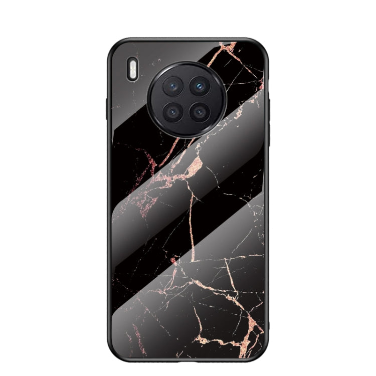 For Huawei Nova 8i Marble Pattern Glass + TPU Protective Case