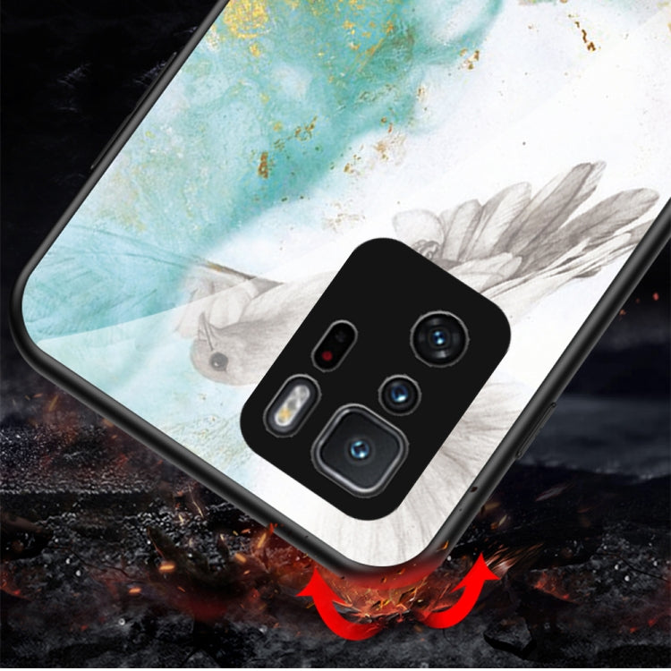 For Xiaomi Poco X3 GT Marble Pattern Glass + TPU Protective Case