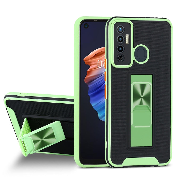 For Tecno Camon 17 Dual-color Skin Feel TPU + PC Magnetic Shockproof Case with Invisible Holder