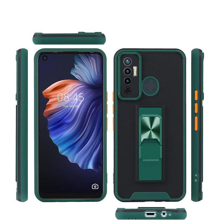For Tecno Camon 17 Dual-color Skin Feel TPU + PC Magnetic Shockproof Case with Invisible Holder