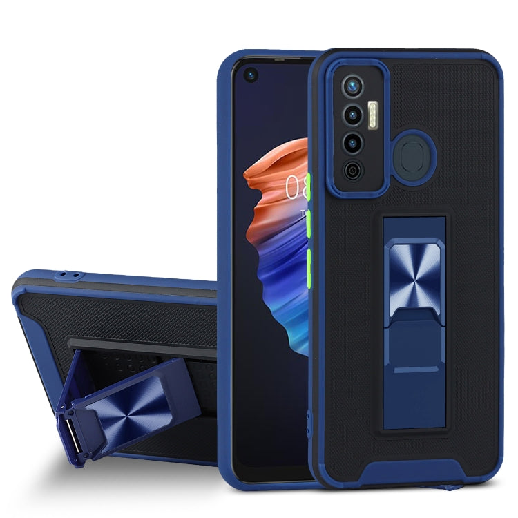 For Tecno Camon 17 Dual-color Skin Feel TPU + PC Magnetic Shockproof Case with Invisible Holder