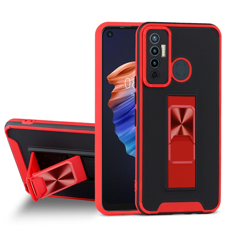 For Tecno Camon 17 Dual-color Skin Feel TPU + PC Magnetic Shockproof Case with Invisible Holder