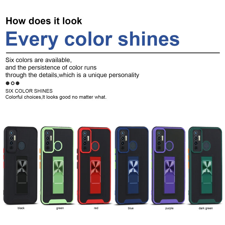 For Tecno Camon 17 Dual-color Skin Feel TPU + PC Magnetic Shockproof Case with Invisible Holder