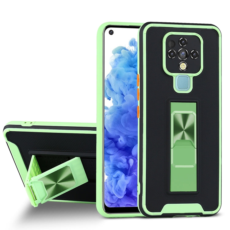 For Tecno Camon 16 Dual-color Skin Feel TPU + PC Magnetic Shockproof Case with Invisible Holder