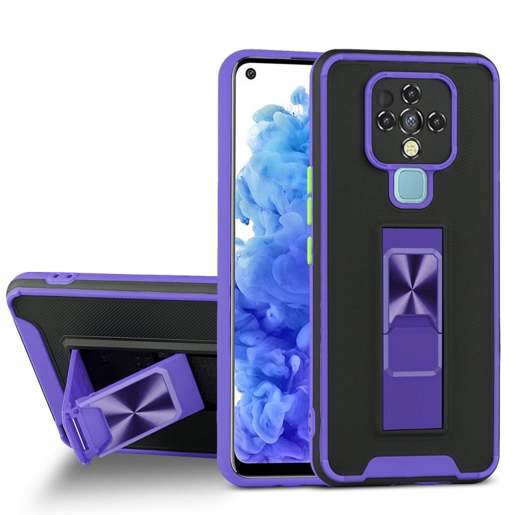 For Tecno Camon 16 Dual-color Skin Feel TPU + PC Magnetic Shockproof Case with Invisible Holder