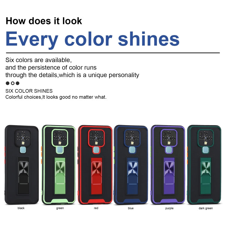 For Tecno Camon 16 Dual-color Skin Feel TPU + PC Magnetic Shockproof Case with Invisible Holder