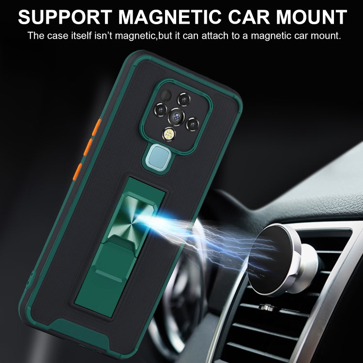 For Tecno Camon 16 Dual-color Skin Feel TPU + PC Magnetic Shockproof Case with Invisible Holder