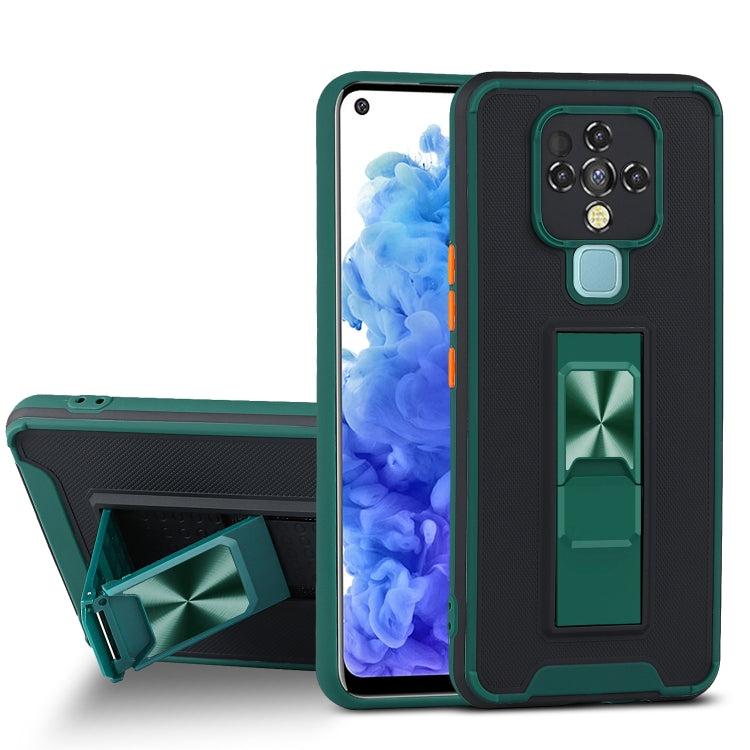 For Tecno Camon 16 Dual-color Skin Feel TPU + PC Magnetic Shockproof Case with Invisible Holder