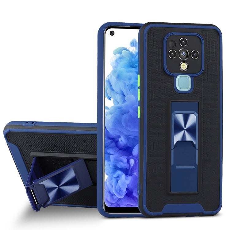 For Tecno Camon 16 Dual-color Skin Feel TPU + PC Magnetic Shockproof Case with Invisible Holder