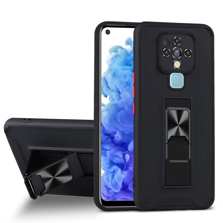For Tecno Camon 16 Dual-color Skin Feel TPU + PC Magnetic Shockproof Case with Invisible Holder
