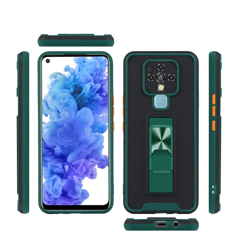 For Tecno Camon 16 Dual-color Skin Feel TPU + PC Magnetic Shockproof Case with Invisible Holder