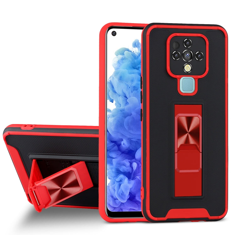 For Tecno Camon 16 Dual-color Skin Feel TPU + PC Magnetic Shockproof Case with Invisible Holder