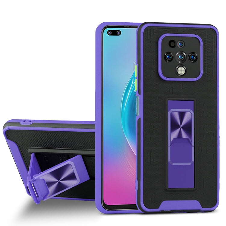 For Tecno Camon 16 Premier Dual-color Skin Feel TPU + PC Magnetic Shockproof Case with Invisible Holder