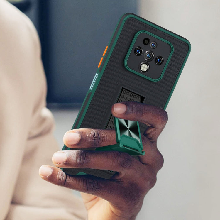 For Tecno Camon 16 Premier Dual-color Skin Feel TPU + PC Magnetic Shockproof Case with Invisible Holder