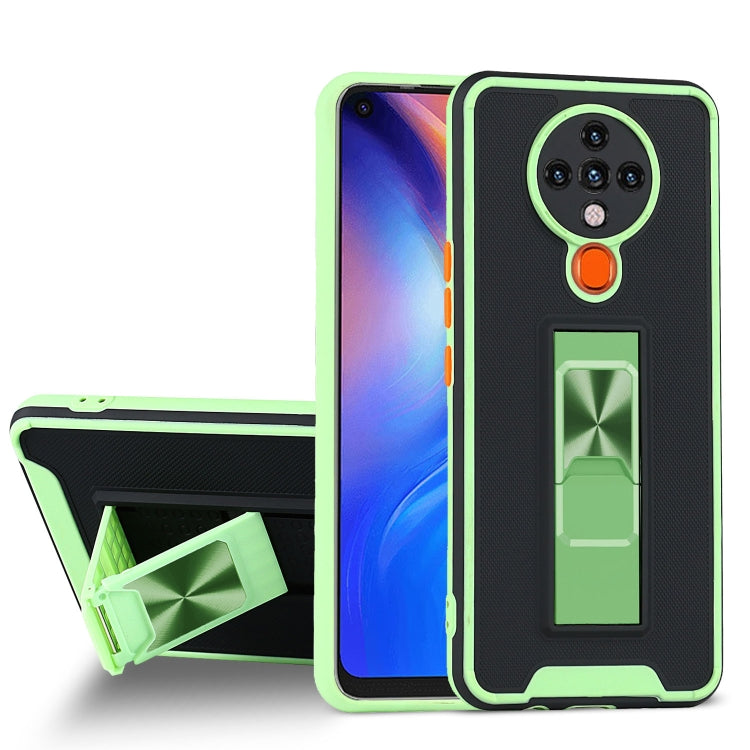For Tecno Spark 6 Dual-color Skin Feel TPU + PC Magnetic Shockproof Case with Invisible Holder