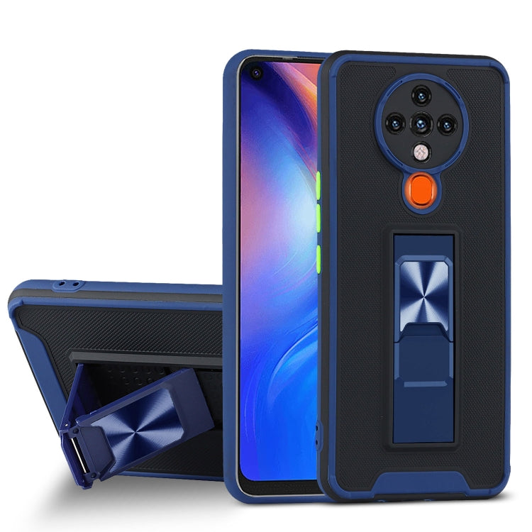 For Tecno Spark 6 Dual-color Skin Feel TPU + PC Magnetic Shockproof Case with Invisible Holder