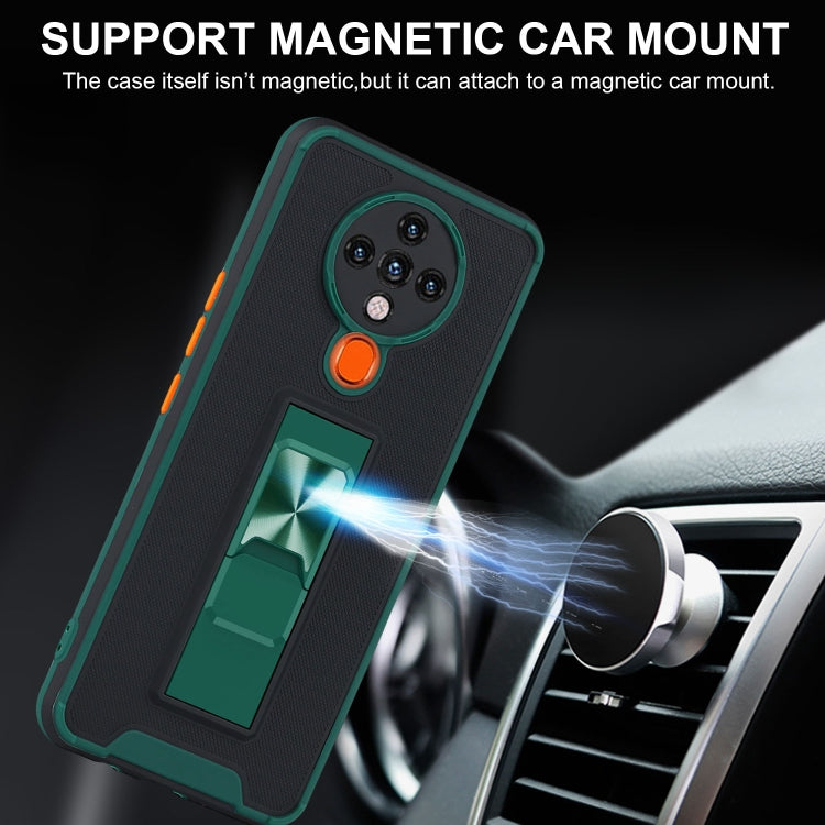 For Tecno Spark 6 Dual-color Skin Feel TPU + PC Magnetic Shockproof Case with Invisible Holder
