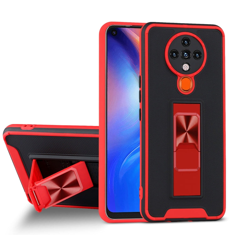 For Tecno Spark 6 Dual-color Skin Feel TPU + PC Magnetic Shockproof Case with Invisible Holder
