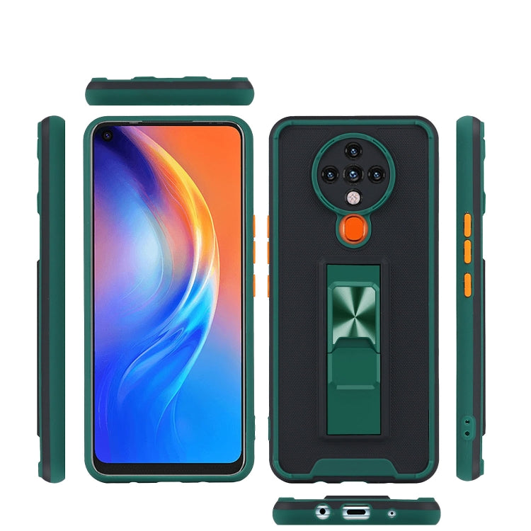For Tecno Spark 6 Dual-color Skin Feel TPU + PC Magnetic Shockproof Case with Invisible Holder