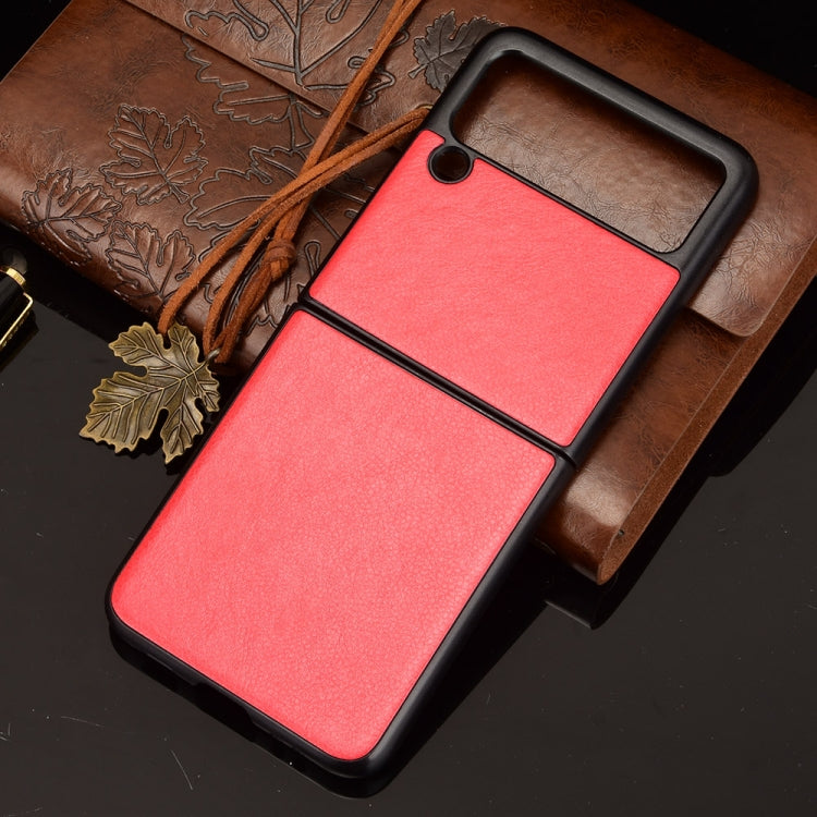 For Samsung Galaxy Z Flip3 5G Shockproof Litchi Texture PC + PU Case